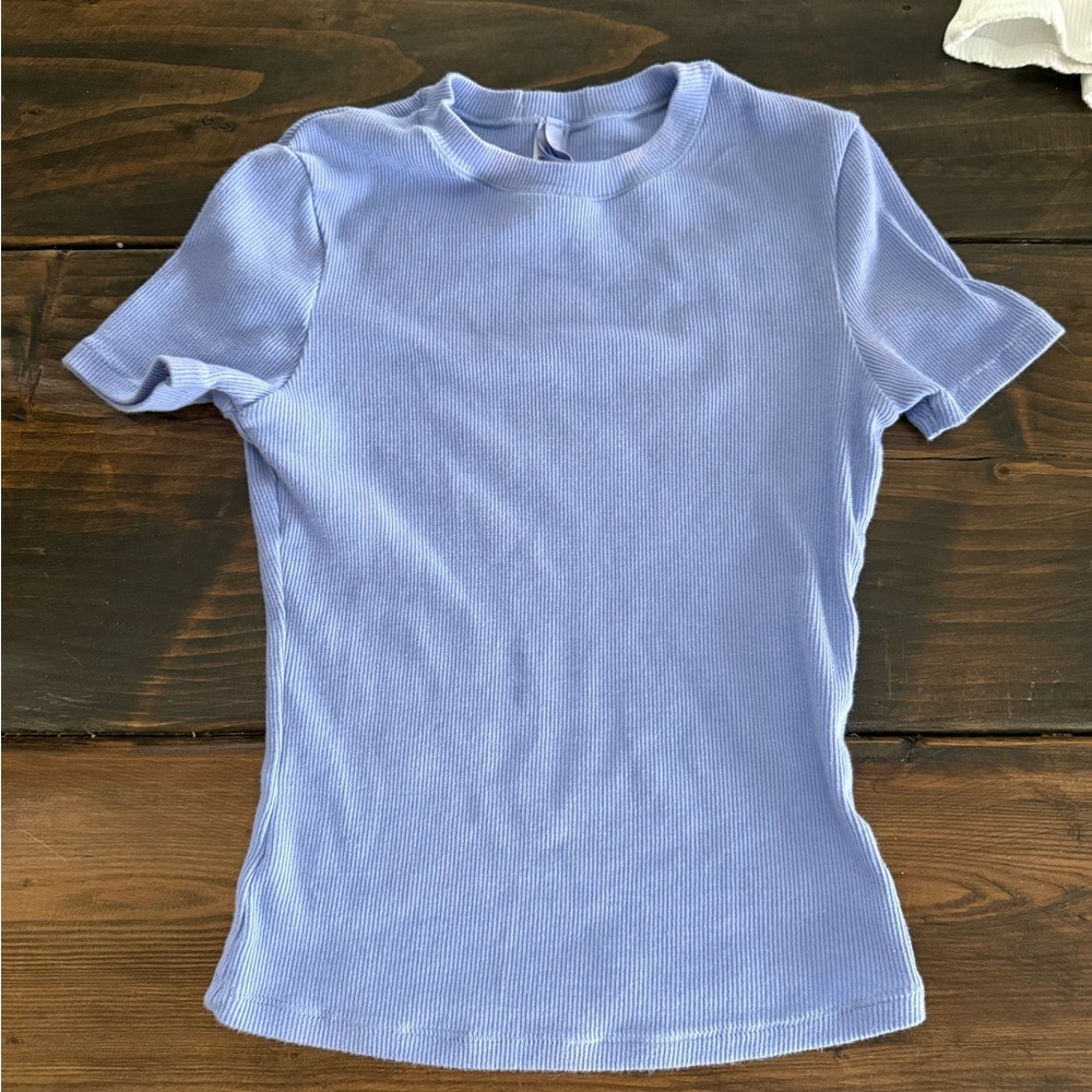 SKIMS Blue Fitted Short Sleeve T-Shirt